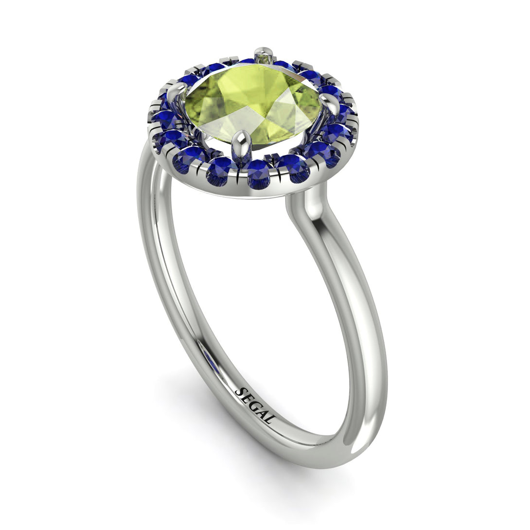 1ct Round Peridot Engagement Ring - Natalia No. 715