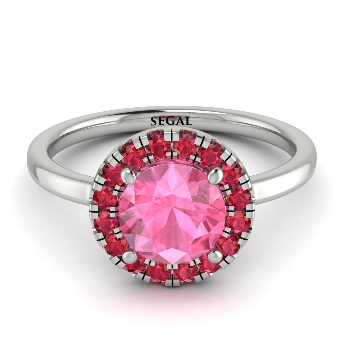 1ct Round Pink Moissanite Engagement Ring - Natalia No. 812