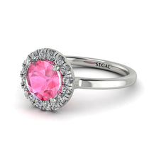 1ct Round Pink Moissanite Engagement Ring - Natalia No. 803 image 1