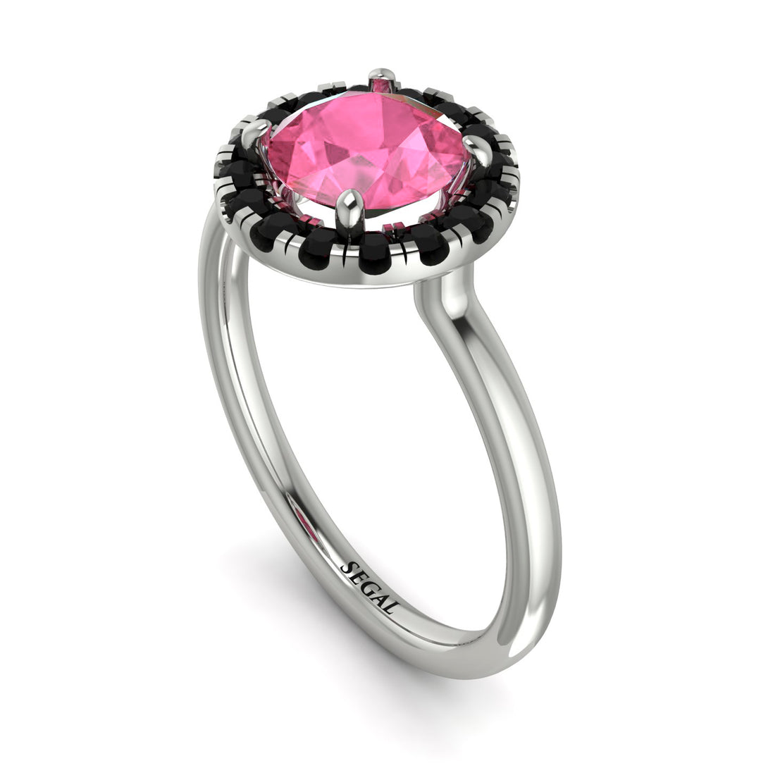 1ct Round Pink Moissanite Engagement Ring - Natalia No. 809