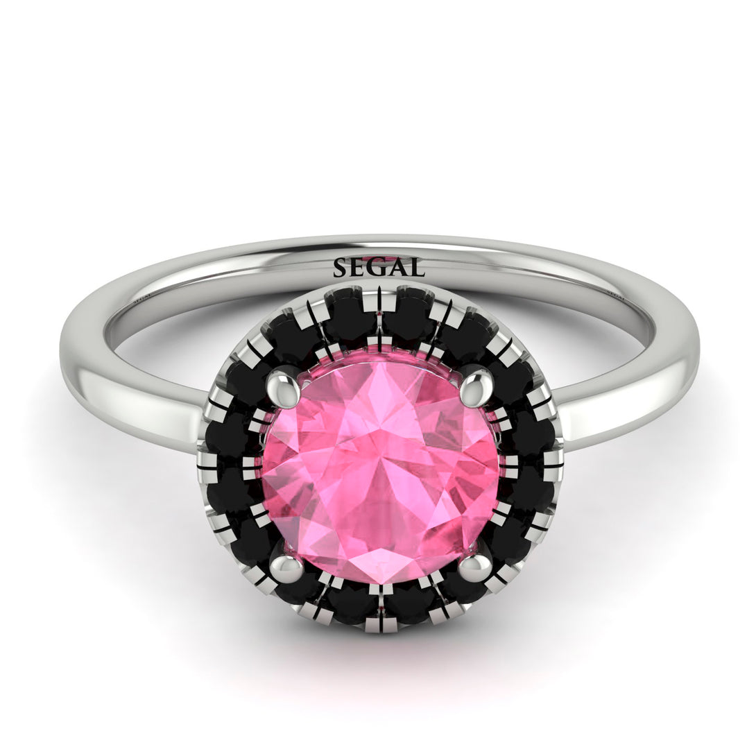1ct Round Pink Moissanite Engagement Ring - Natalia No. 809