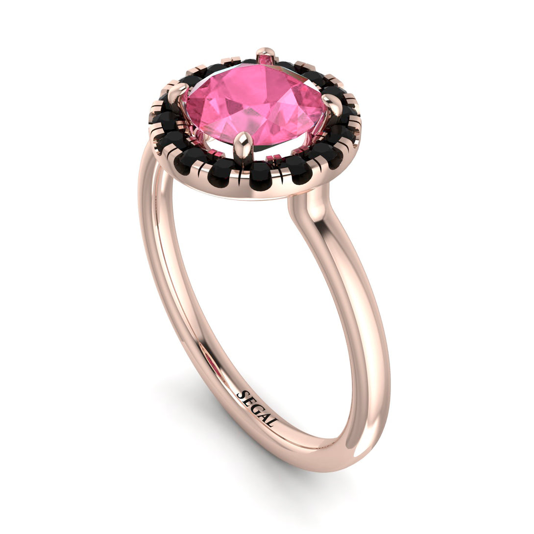 1ct Round Pink Moissanite Engagement Ring - Natalia No. 808