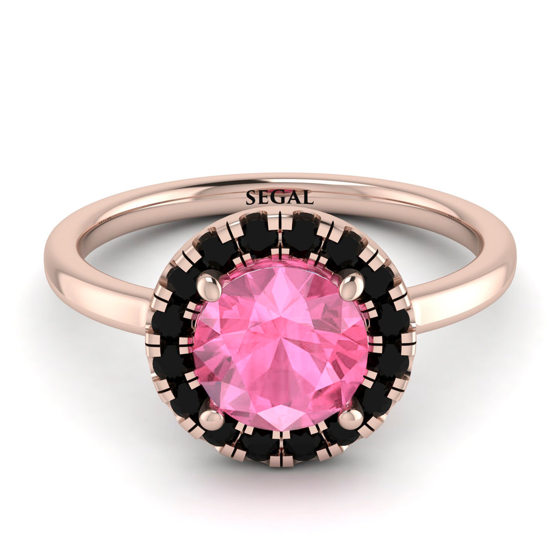 1ct Round Pink Moissanite Engagement Ring - Natalia No. 808