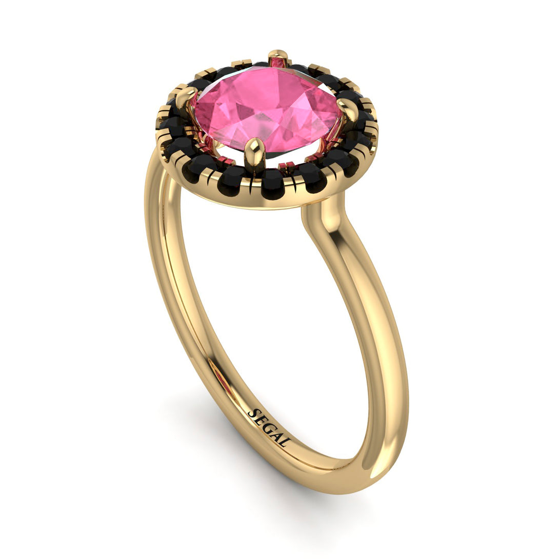 1ct Round Pink Moissanite Engagement Ring - Natalia No. 807