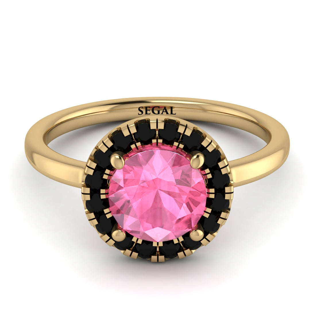 1ct Round Pink Moissanite Engagement Ring - Natalia No. 807