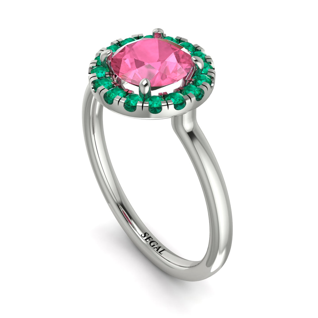 1ct Round Pink Moissanite Engagement Ring - Natalia No. 806