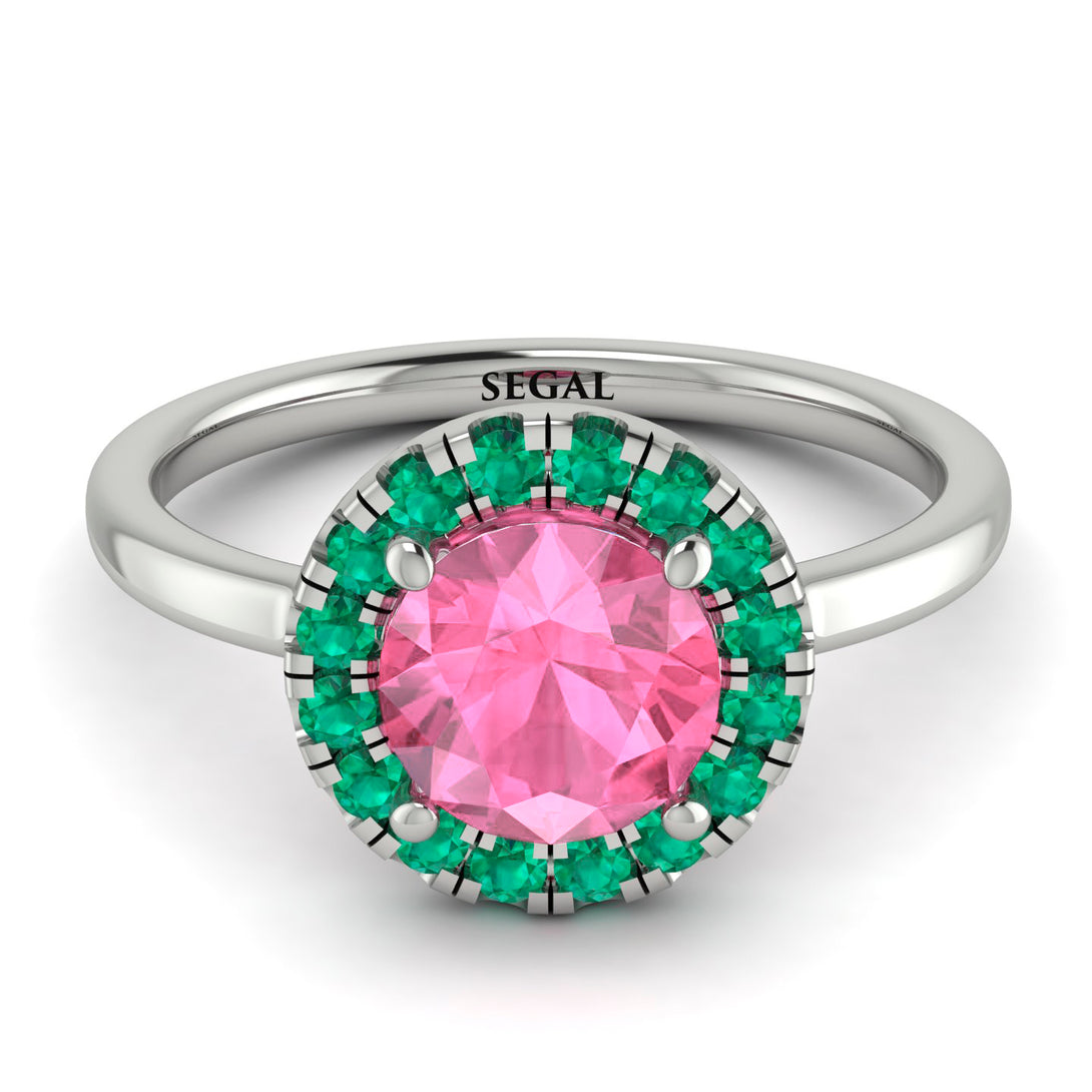 1ct Round Pink Moissanite Engagement Ring - Natalia No. 806