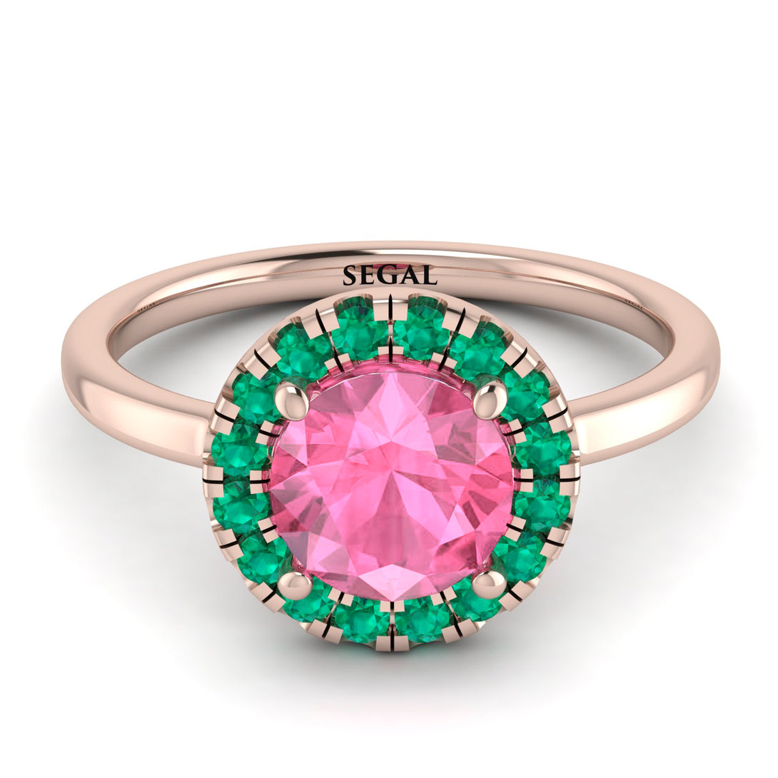 1ct Round Pink Moissanite Engagement Ring - Natalia No. 805