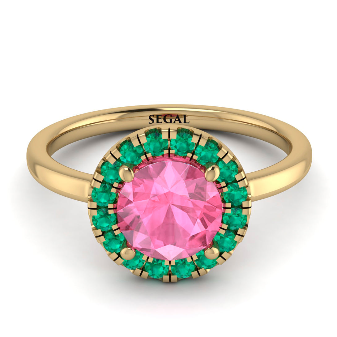 1ct Round Pink Moissanite Engagement Ring - Natalia No. 804