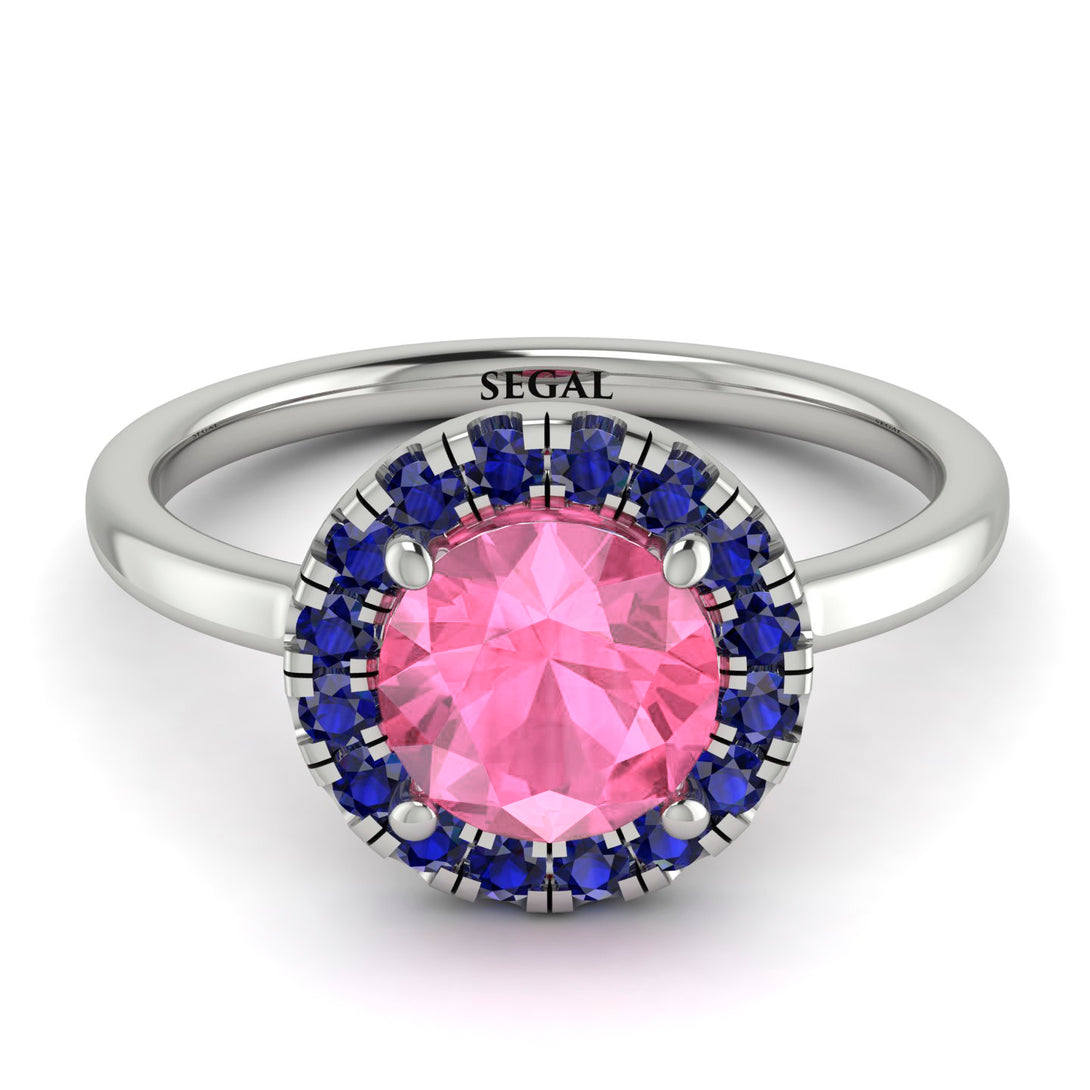 1ct Round Pink Moissanite Engagement Ring - Natalia No. 815