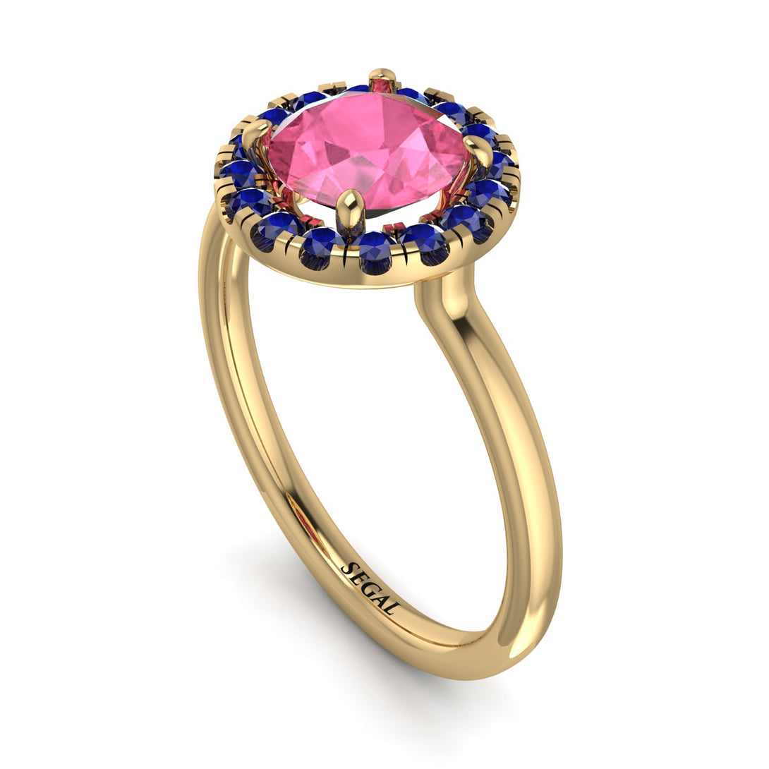 1ct Round Pink Moissanite Engagement Ring - Natalia No. 813