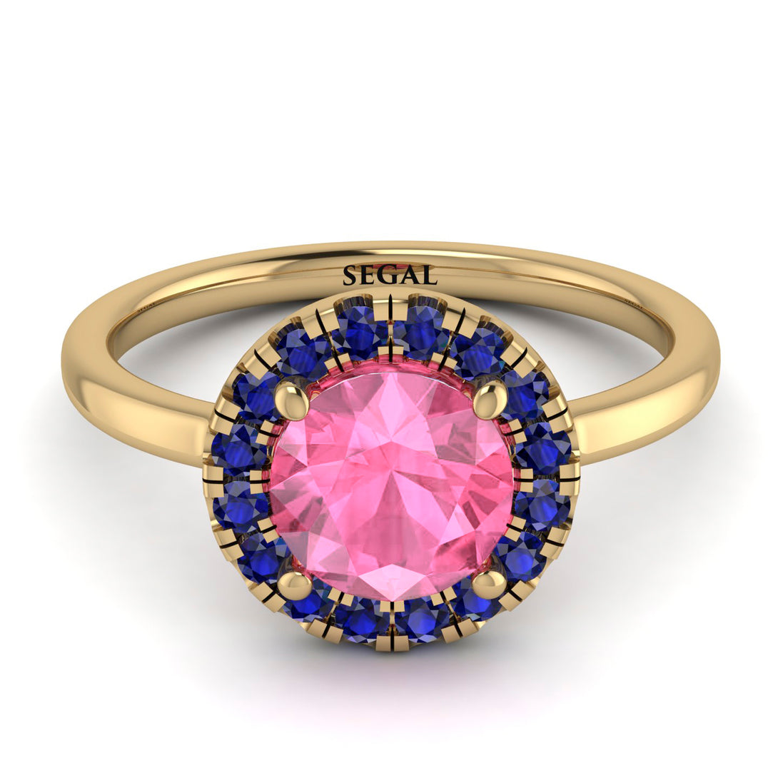 1ct Round Pink Moissanite Engagement Ring - Natalia No. 813