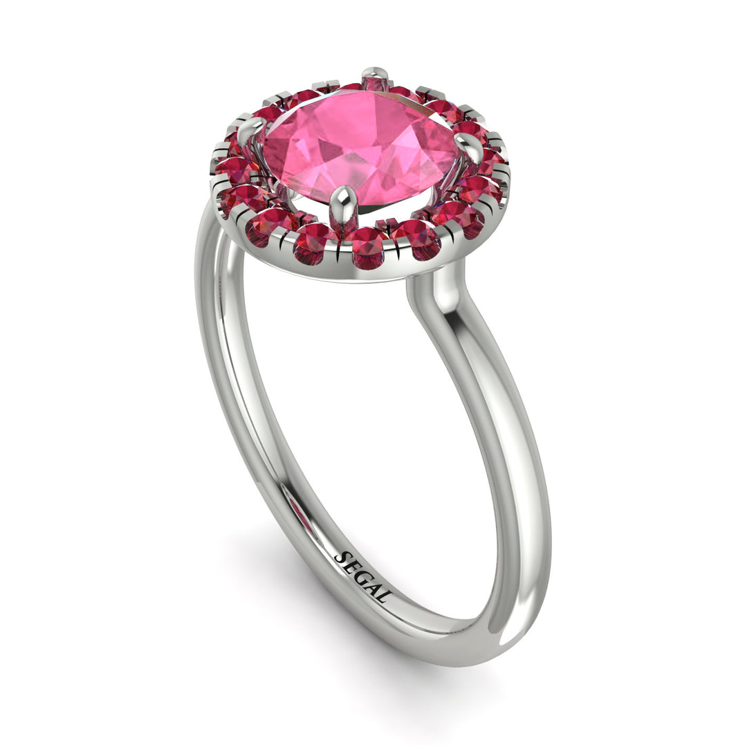 1ct Round Pink Moissanite Engagement Ring - Natalia No. 812