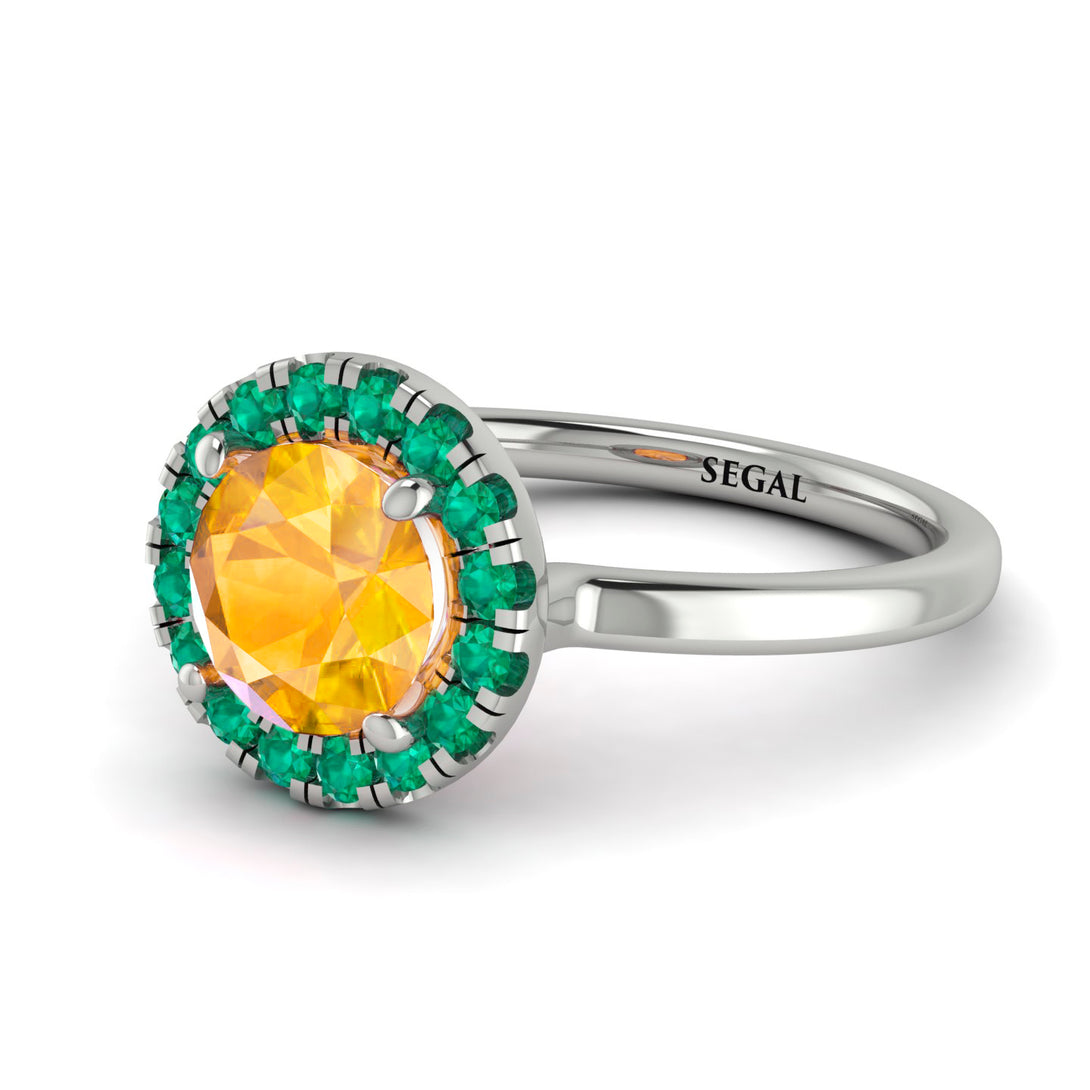 1ct Round Yellow Diamond Engagement Ring - Natalia No. 1006