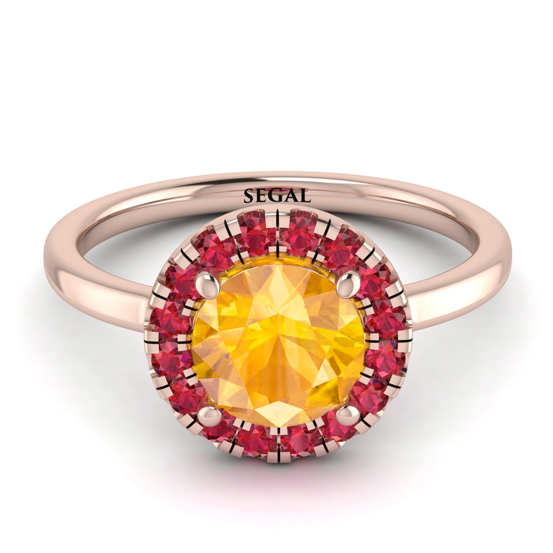 1ct Round Yellow Diamond Engagement Ring - Natalia No. 1011