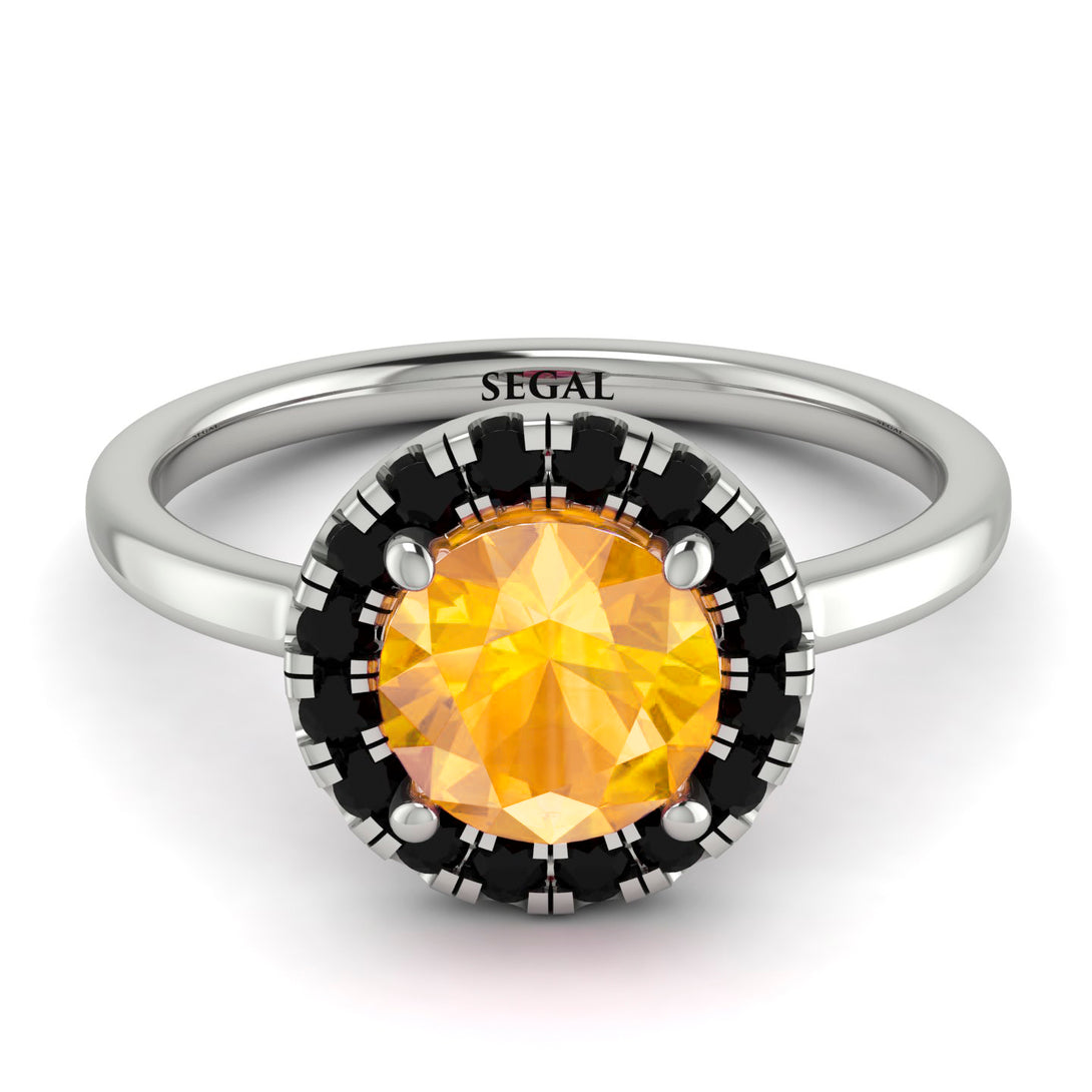 1ct Round Yellow Diamond Engagement Ring - Natalia No. 1009