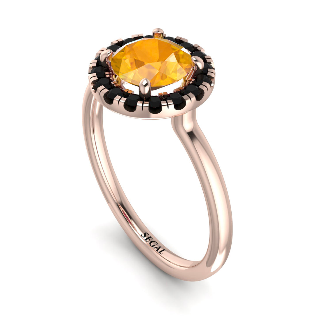 1ct Round Yellow Diamond Engagement Ring - Natalia No. 1008