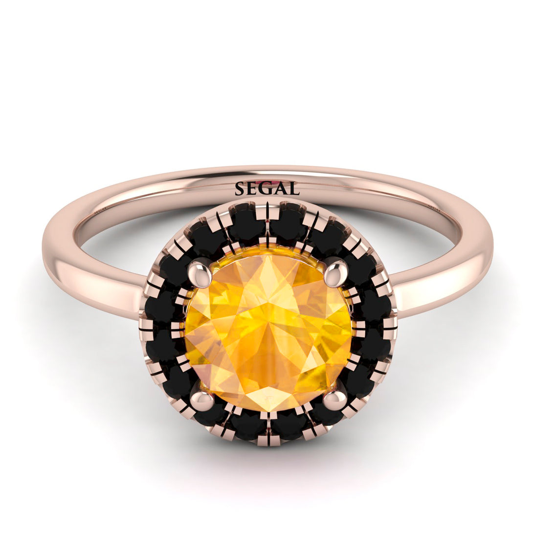 1ct Round Yellow Diamond Engagement Ring - Natalia No. 1008