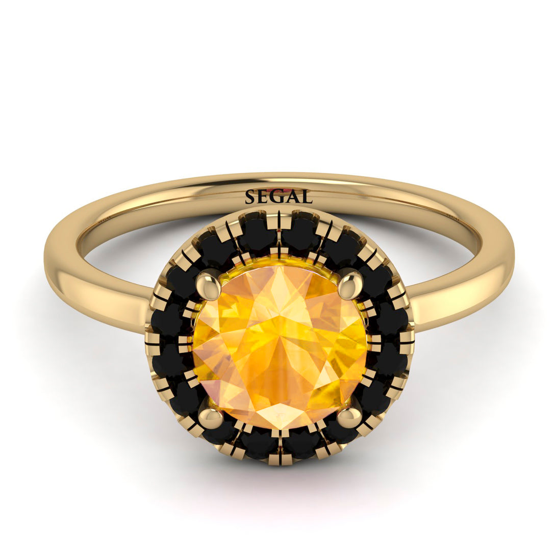 1ct Round Yellow Diamond Engagement Ring - Natalia No. 1007