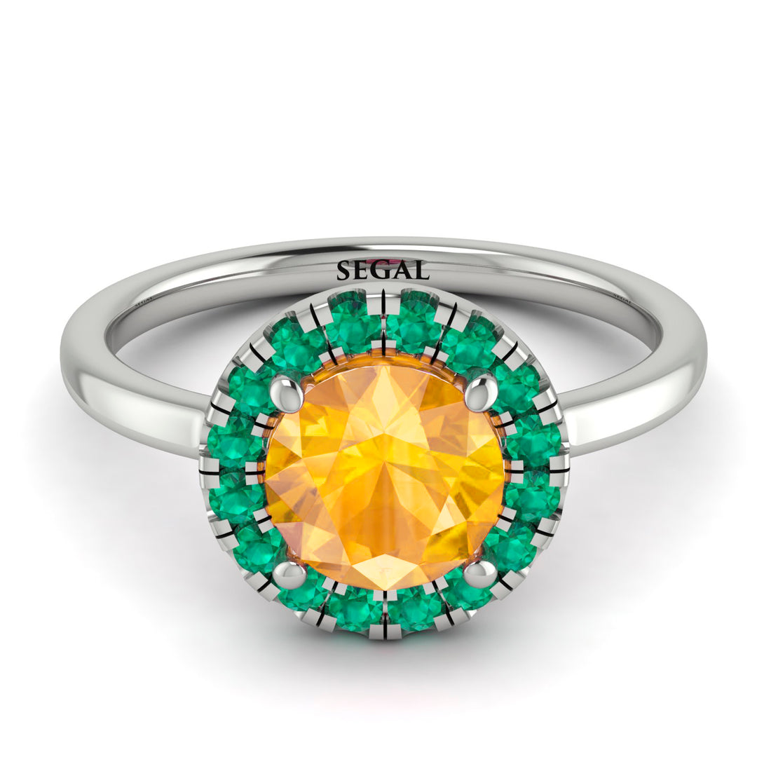 1ct Round Yellow Diamond Engagement Ring - Natalia No. 1006