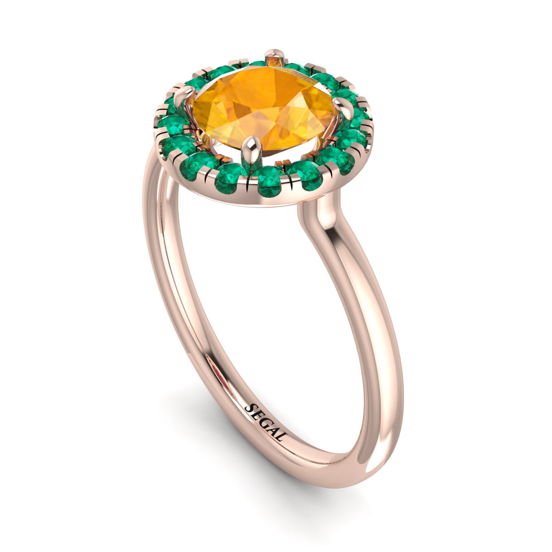 1ct Round Yellow Diamond Engagement Ring - Natalia No. 1005