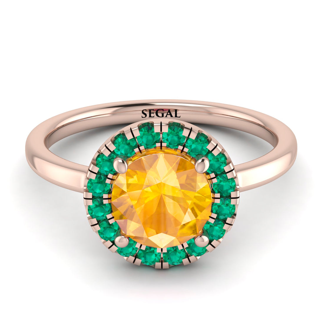 1ct Round Yellow Diamond Engagement Ring - Natalia No. 1005