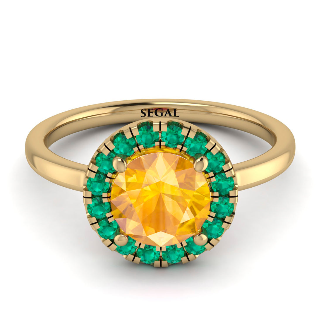 1ct Round Yellow Diamond Engagement Ring - Natalia No. 1004