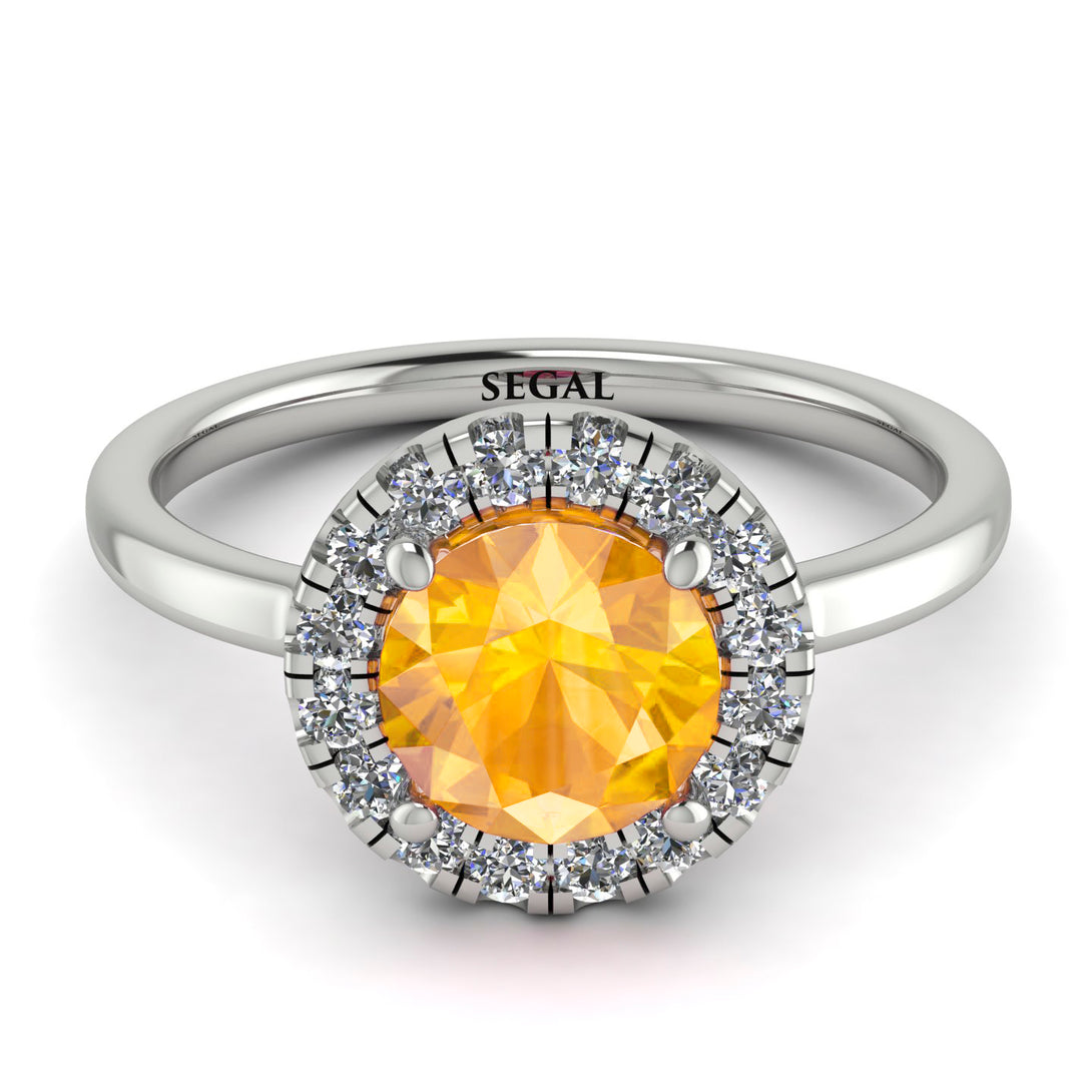 1ct Round Yellow Diamond Engagement Ring - Natalia No. 1003