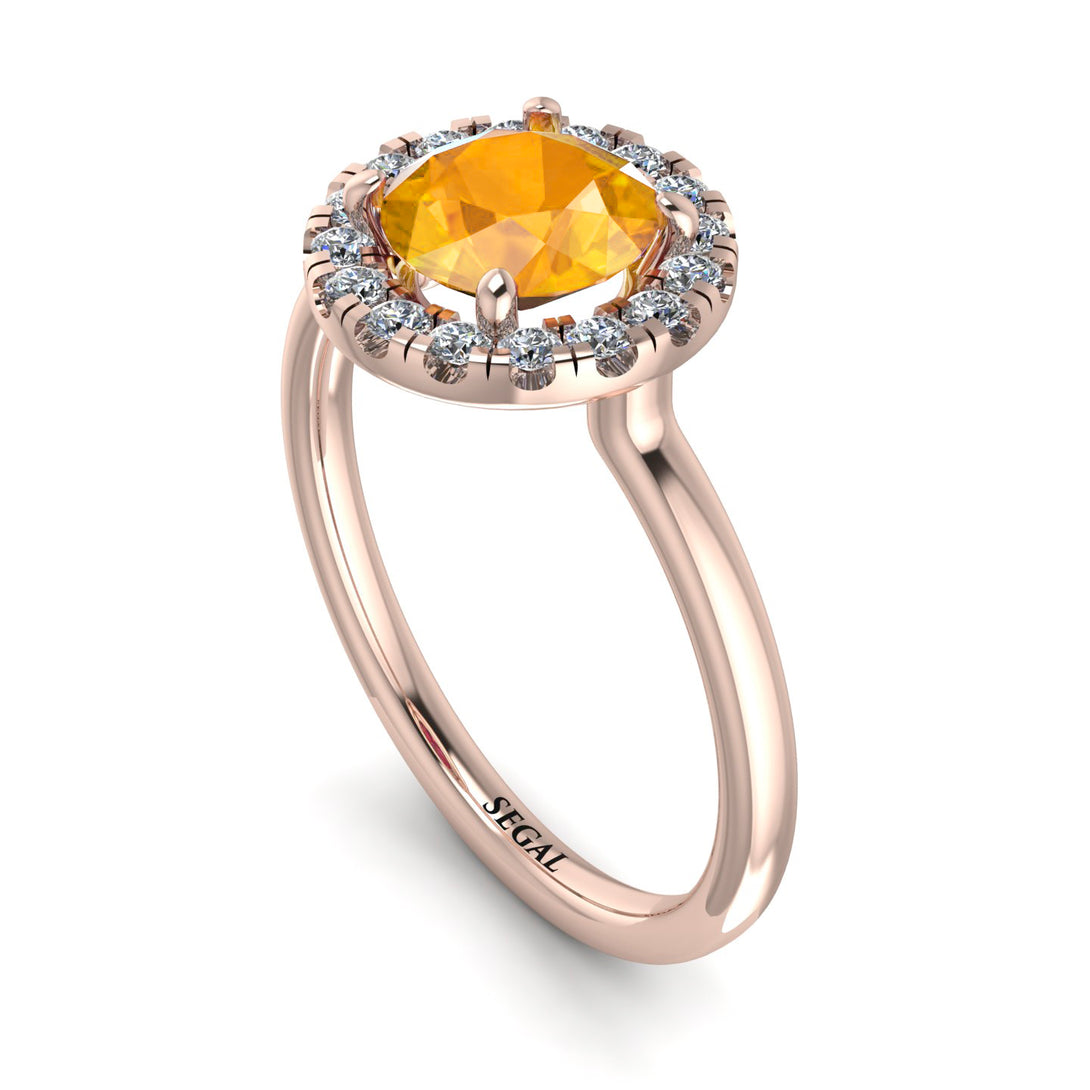 1ct Round Yellow Diamond Engagement Ring - Natalia No. 1002