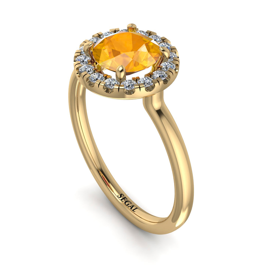 1ct Round Yellow Diamond Engagement Ring - Natalia No. 1001