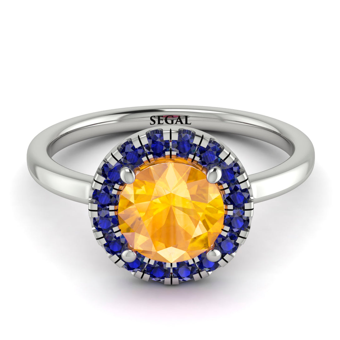 1ct Round Yellow Diamond Engagement Ring - Natalia No. 1015