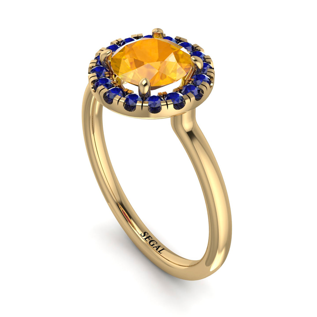 1ct Round Yellow Diamond Engagement Ring - Natalia No. 1013