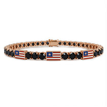 Black Diamond Tennis Bracelet with United States Flag no. 8 image 1
