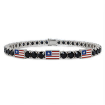 Black Diamond Tennis Bracelet with United States Flag no. 9 image 1