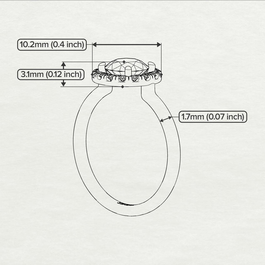 1ct Round Amethyst Engagement Ring - Natalia No. 306
