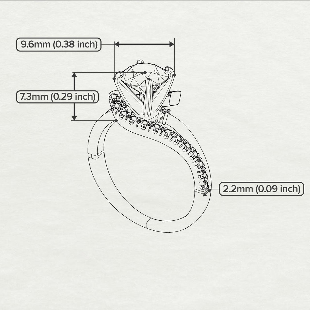 Twist Shank Pink Moissanite Engagement Ring - Maria No. 801