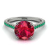 Hidden Diamond Double Cat Claw Prongs Ruby Ring - Hazel No. 27