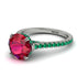 Hidden Diamond Double Cat Claw Prongs Ruby Ring - Hazel No. 27