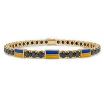 Black Diamond Tennis Bracelet with Ukraine Flag no. 7 image 1