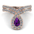 Amethyst Pear Shape Stacking Bridal Set - Emilia No. 302
