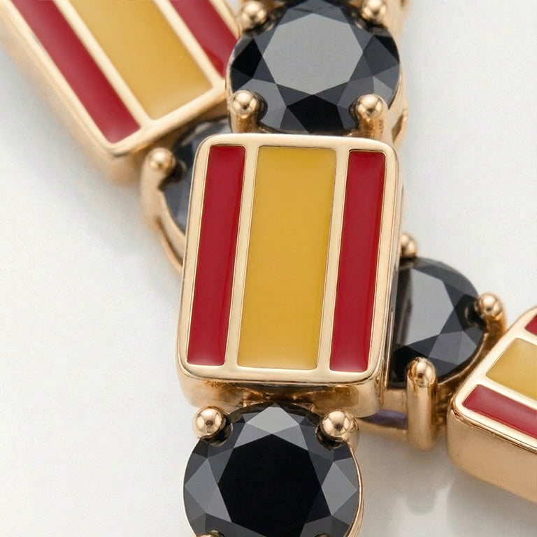 Black Diamond Tennis Bracelet with Spain Flag no. 7