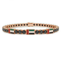 Black Diamond Tennis Bracelet with United Arab Emirates Flag no. 8 image 1