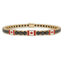 Black Diamond Tennis Bracelet with Canada Flag no. 7 image 1
