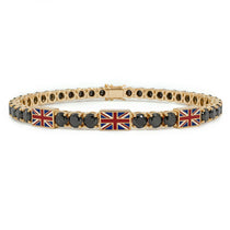 Black Diamond Tennis Bracelet with United Kingdom Flag no. 7 image 1