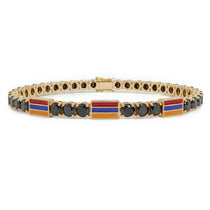 Black Diamond Tennis Bracelet with Armenia Flag no. 7 image 1