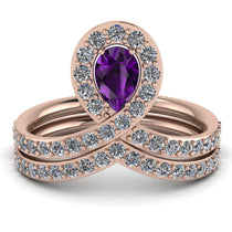 Amethyst Pear Shape Stacking Bridal Set - Emilia No. 302 image 1