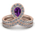 Amethyst Pear Shape Stacking Bridal Set - Emilia No. 302 image 1