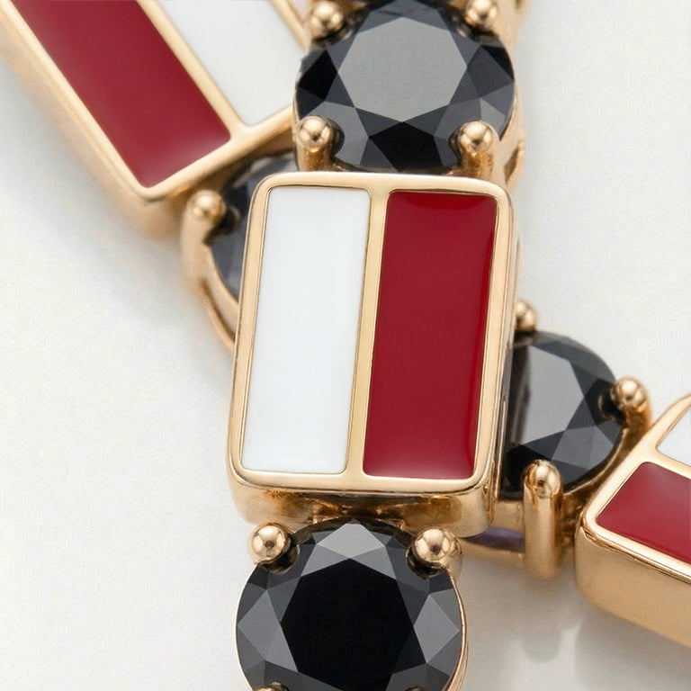 Black Diamond Tennis Bracelet with Poland Flag no. 7