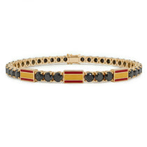 Black Diamond Tennis Bracelet with Spain Flag no. 7 image 1