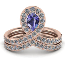 Tanzanite Pear Shape Stacking Bridal Set - Emilia No. 202 image 1